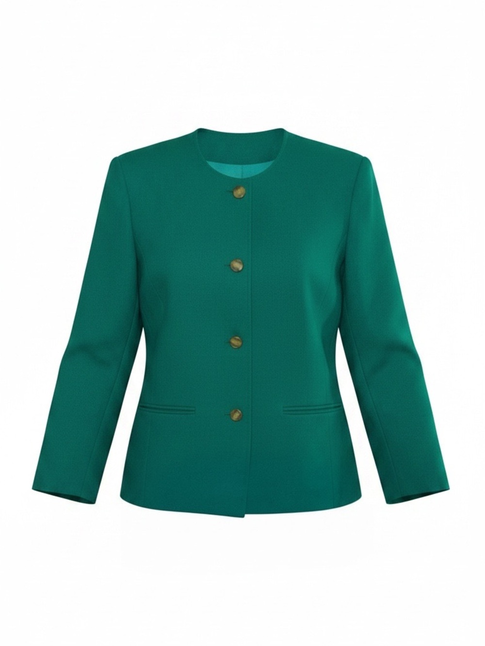 PENDLETON Vintage 100% Pure Virgin Wool Teal Blazer Petite Sz S Gold Buttons USA